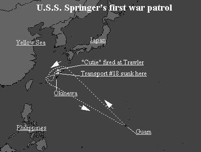 Map USS Springer's 1st War Patrol